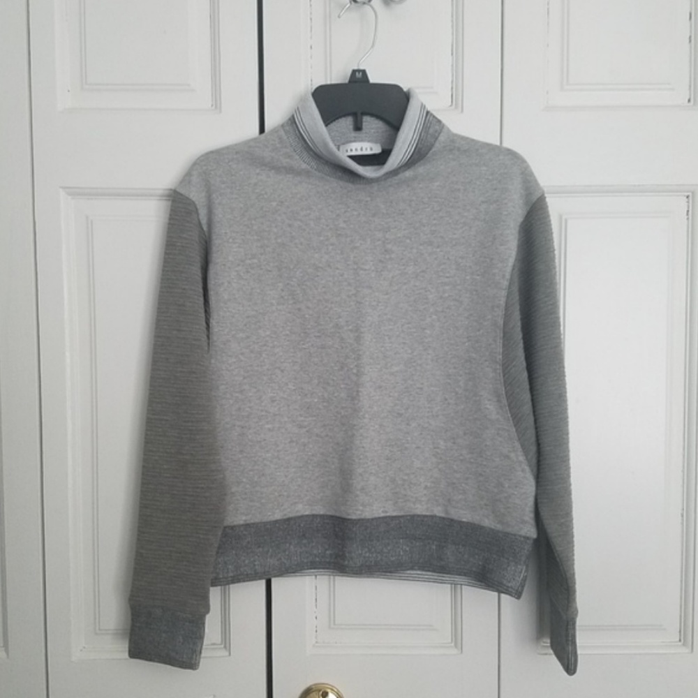 SANDRO Gray Pullover Turtleneck Sweater